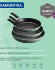 Juego de Sarténes Brío Tramontina Verdes 3 pzas