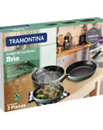 Juego de Sarténes Brío Tramontina Verdes 3 pzas