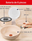 T-fal Batería de cocina Ingenio Delight 6 Piezas