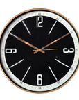 Reloj Tradicional de Pared Negro con Bronce