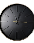 Reloj Tradicional de Pared Negro con Dorado