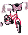 Bicicleta Infantil Minnie R12 Huffy Para Niña Rosa Con Bolsa Tamaño Del Cuadro 12